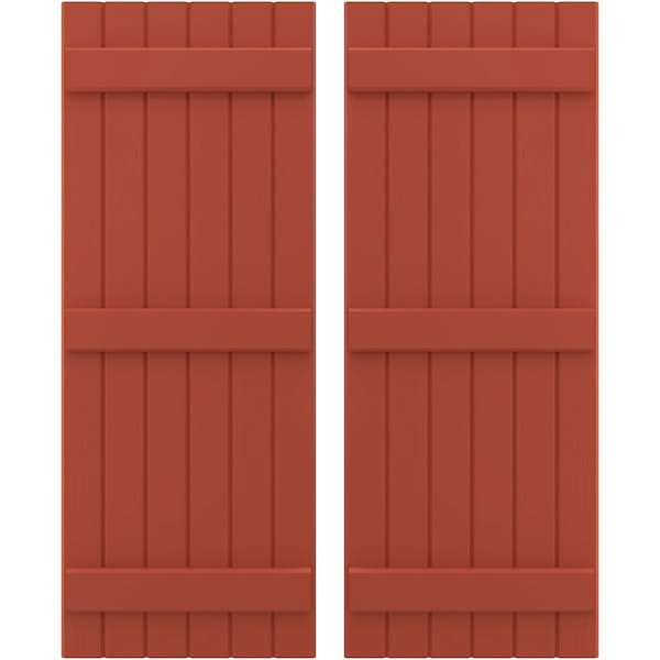 Ekena Millwork Americraft 6-Board, 3 Batten Exterior Real Wood Joined Board-n-Batten Shutters, ARW401BB621X77CLH, PR ARW401BB621X77CLH - main